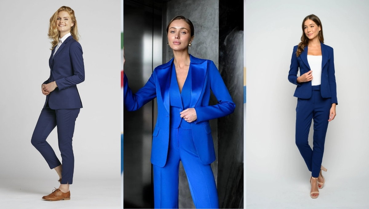 Royal Blue Dress Suit Womens