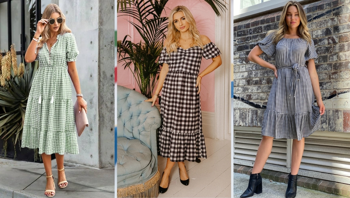 Womens Gingham Dress