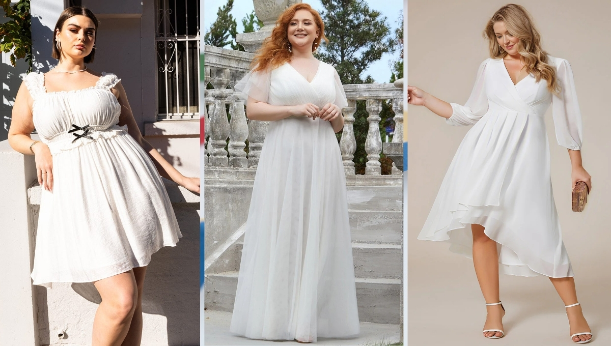 Womens Plus Size White Dresses